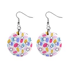 Watercolor Circles  Abstract Watercolor Mini Button Earrings by SychEva