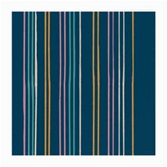 Multicolored Stripes On Blue Medium Glasses Cloth (2 Sides) by SychEva