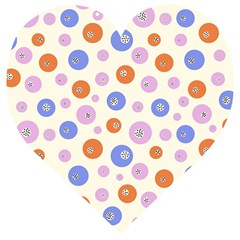 Multicolored Circles Wooden Puzzle Heart by SychEva