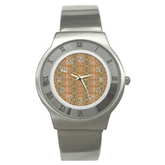 Vintage Ornate Geometric Pattern Stainless Steel Watch by dflcprintsclothing