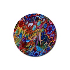 Colored Summer Rubber Coaster (round)  by Galinka