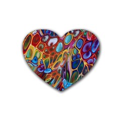 Colored Summer Rubber Coaster (heart)  by Galinka