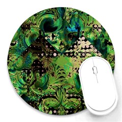 Peacocks And Pyramids Round Mousepads by MRNStudios