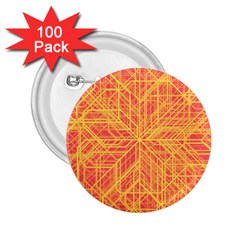 Orange/yellow Line Pattern 2 25  Buttons (100 Pack)  by LyleHatchDesign