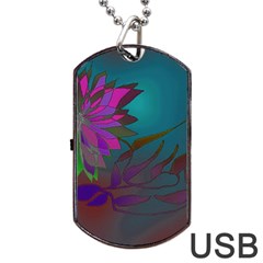 Evening Bloom Dog Tag Usb Flash (one Side) by LW323