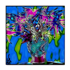 Exotic Flowers In Vase Tile Coaster by LW323