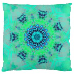 Blue Green  Twist Large Cushion Case (two Sides) by LW323