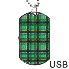 Green Clover Dog Tag Usb Flash (one Side) by LW323