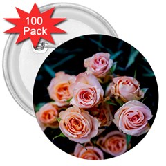 Sweet Roses 3  Buttons (100 Pack)  by LW323