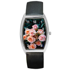 Sweet Roses Barrel Style Metal Watch by LW323