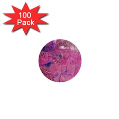 Pink Feathers 1  Mini Buttons (100 Pack)  by kaleidomarblingart