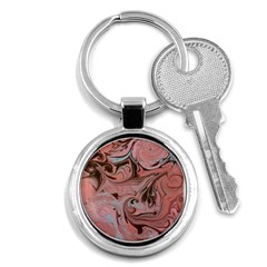 Pink Swirls Key Chain (round) by kaleidomarblingart