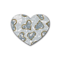  Gold Hearts Rubber Coaster (heart)  by Galinka