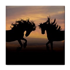 Evening Horses Tile Coaster by LW323