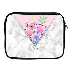 Minimal Pink Floral Marble A Apple Ipad 2/3/4 Zipper Cases by gloriasanchez