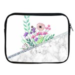 Minimal Silver Floral Marble A Apple iPad 2/3/4 Zipper Cases Front