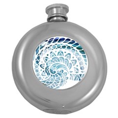 Coquillage-marin-seashell Round Hip Flask (5 Oz) by alllovelyideas