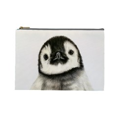 Penguin Chick  Print Cosmetic Bag (large) by ArtByThree