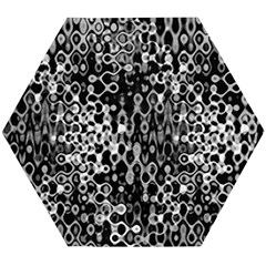 Black And White Modern Abstract Design Wooden Puzzle Hexagon by dflcprintsclothing