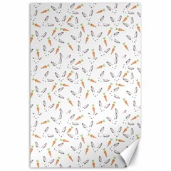 Cute Bunnies And Carrots Pattern, Light Colored Theme Canvas 24  X 36  by Casemiro