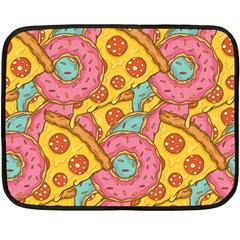 Fast Food Pizza And Donut Pattern Fleece Blanket (mini) by DinzDas