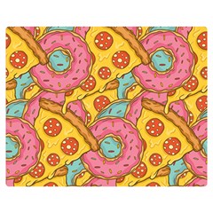 Fast Food Pizza And Donut Pattern Double Sided Flano Blanket (medium)  by DinzDas