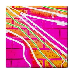 Pop Art Neon Wall Tile Coaster by essentialimage365