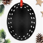 Black And White Kinetic Design Pattern Ornament (Oval Filigree) Front