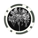 Black And White Lilies Botany Motif Print Poker Chip Card Guard Back