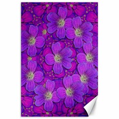 Fantasy Flowers In Paradise Calm Style Canvas 24  X 36  by pepitasart