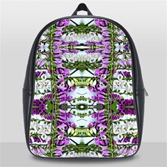 Woven Floral Repeat School Bag (xl) by kaleidomarblingart