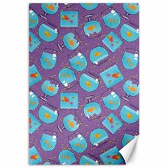 Aquarium With Fish And Sparkles Canvas 12  X 18  by SychEva