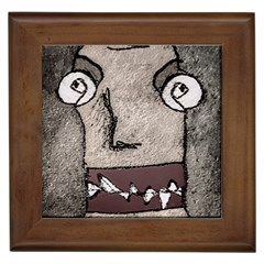 Sketchy Style Head Creepy Mask Drawing Framed Tile by dflcprintsclothing