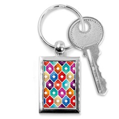 Hexagonal Color Pattern Key Chain (rectangle) by designsbymallika