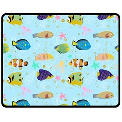 Underwater World Double Sided Fleece Blanket (medium)  by SychEva