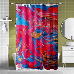 Abstract Flames Shower Curtain 48  X 72  (small)  by kaleidomarblingart