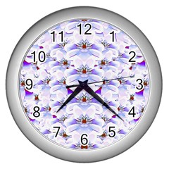 Love To The Flowers In A Beautiful Habitat Wall Clock (silver) by pepitasart