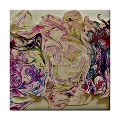 Marbling Collage Tile Coaster by kaleidomarblingart