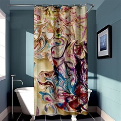 Marbling Collage Shower Curtain 36  X 72  (stall)  by kaleidomarblingart