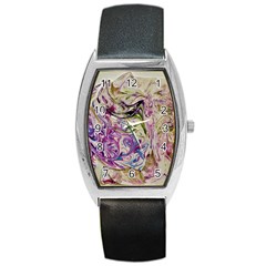 Abstract Swirls Iv Barrel Style Metal Watch by kaleidomarblingart