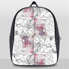 Mixed Media Ink Drawing School Bag (xl) by kaleidomarblingart