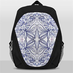 Blue Biro Repeats Iv Backpack Bag by kaleidomarblingart