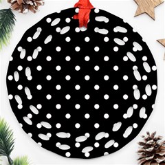 1950 Black White Dots Ornament (round Filigree) by SomethingForEveryone