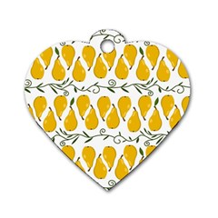 Juicy Yellow Pear Dog Tag Heart (two Sides) by SychEva