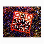 Root Humanity Bar And Qr Code in Flash Orange and Purple Small Glasses Cloth (2 Sides) Back