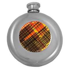 Root Humanity Orange Yellow And Black Round Hip Flask (5 Oz) by WetdryvacsLair