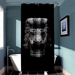 Creepy Lion Head Sculpture Artwork 2 Shower Curtain 36  X 72  (stall)  by dflcprintsclothing