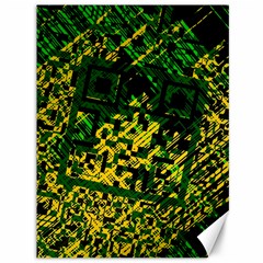 Root Humanity Bar And Qr Code Green And Yellow Doom Canvas 36  X 48  by WetdryvacsLair