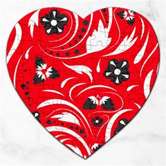 Folk Flowers Pattern  Jigsaw Puzzle (heart) by Eskimos