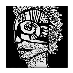 Cyber Punk Portrait Poster Illustration Tile Coaster by dflcprintsclothing